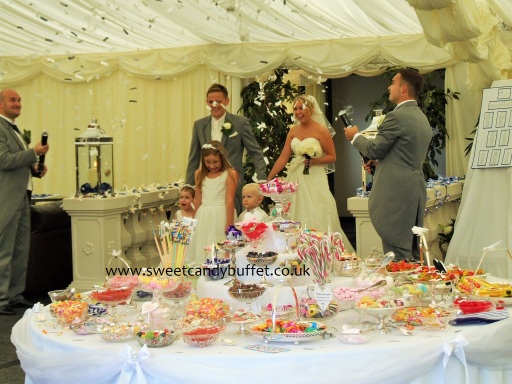 Wedding sweets buffet table candy cart Sheffield