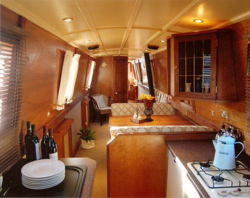 Inside a Coates and Company narrow boat