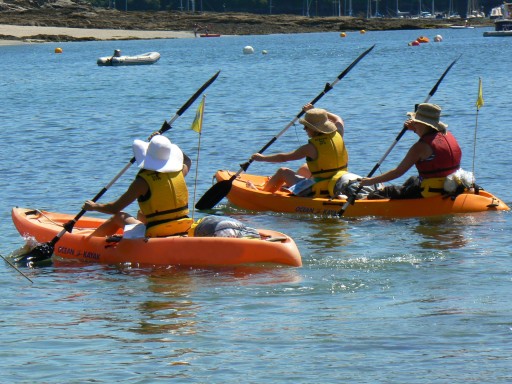 Sit-on kayaks in St Mawes