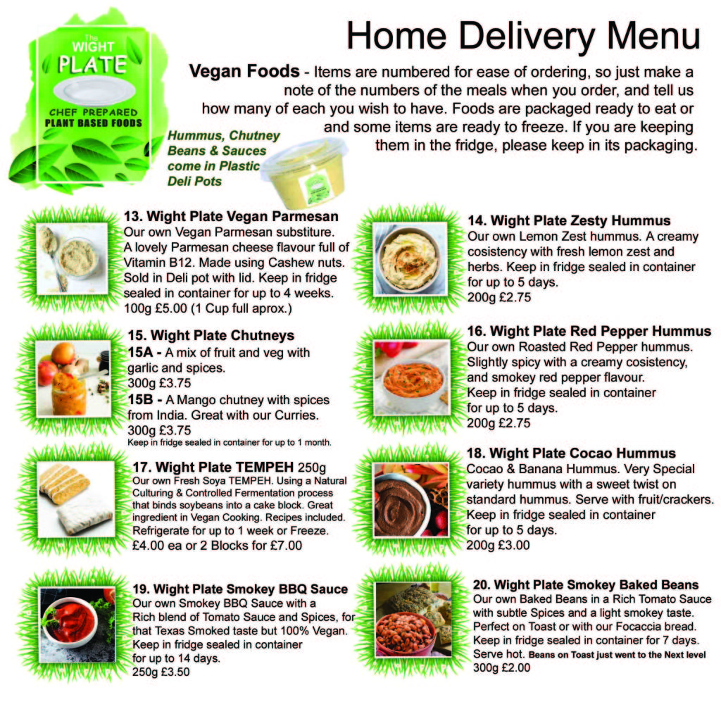Wight Plate Vegan Ready Meals & Foods Delivery,