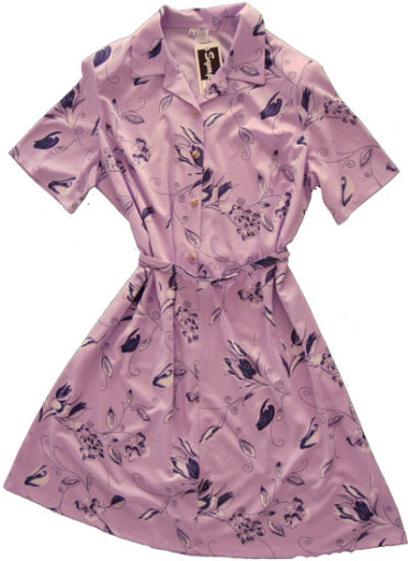 Symphony Short Sleeve Standard Fitting Dress Floral Print - Lilac