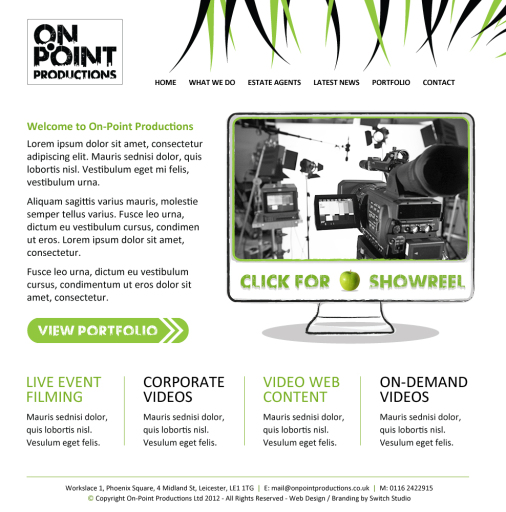 Client: On-Point Productions - Website Design &amp; Development, Corporate Identity &amp; Branding