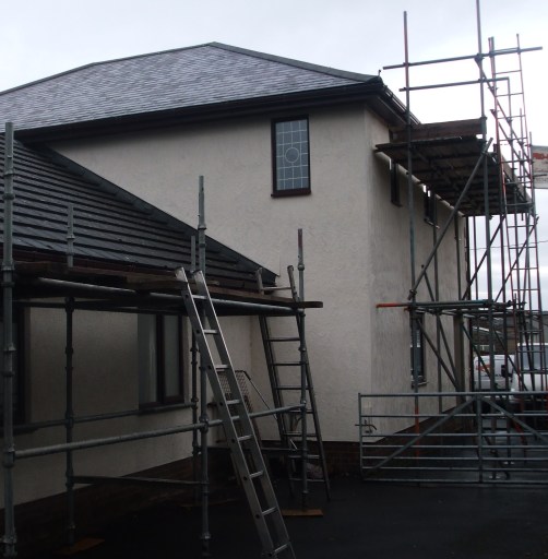 scaffolding ready for our installation