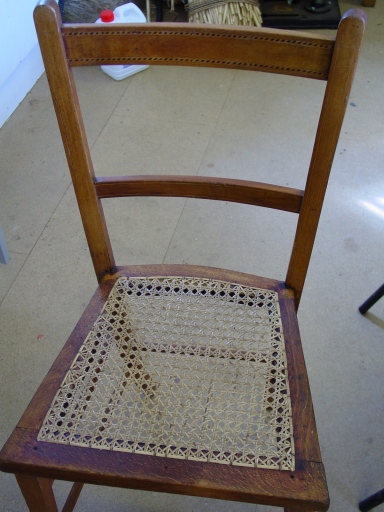 Caned chair after restoration