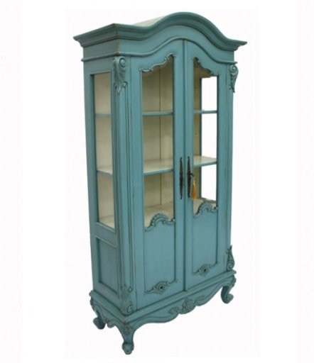 ChiChi Exclusive Louis XIV Display Cabinet Aqua Blue