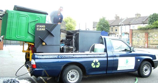 AJ Wheelie Bin Cleaning washing a Commercial Wheelie Bin