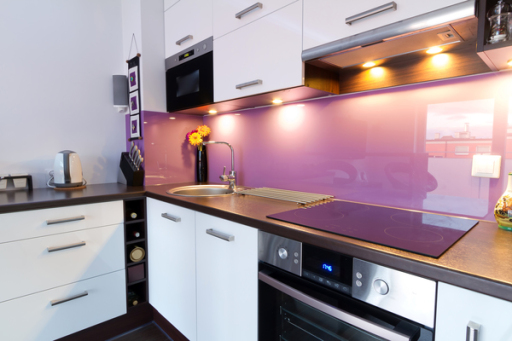 Painted glass splash backs