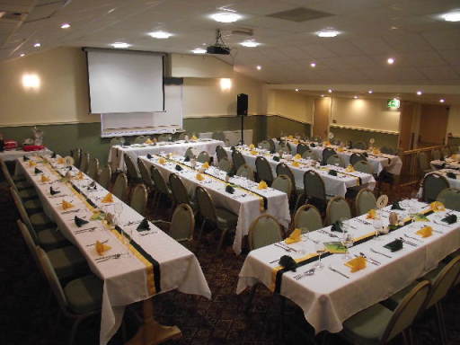Our function room set for dinner.