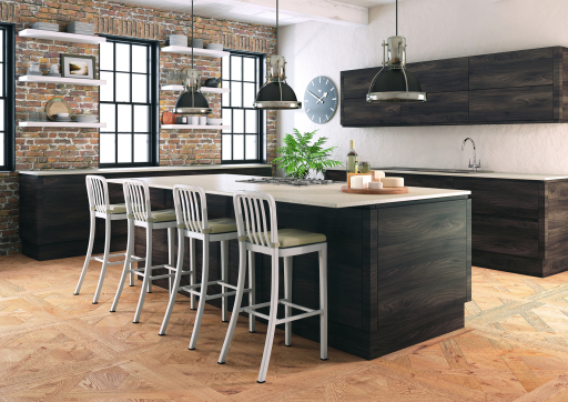 Modern Elm coloured kitchen