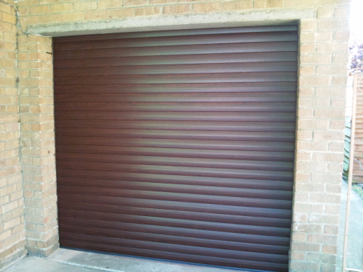Timber effect insulated garage roller door