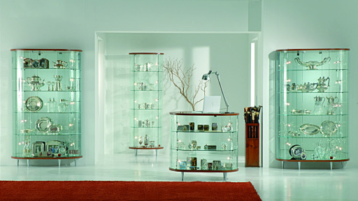 Curve 1 Glass Showcases Round glass