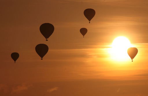 Hot Air Balloons at Dusk