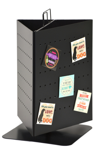 peg board counter stands