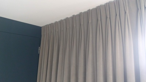 Velvet Double Pinch Pleat curtains on a track