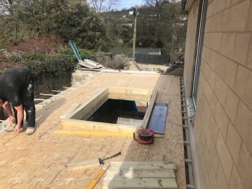Flat Roof with Lantern being decked