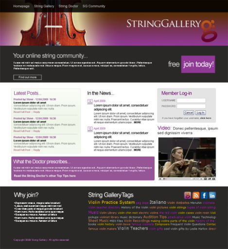 String Gallery web site