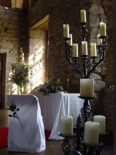 Wedding Venue Decoration, Wrought Iron Candelabras, Wedding Chair Covers, Silk Bridal Flowers