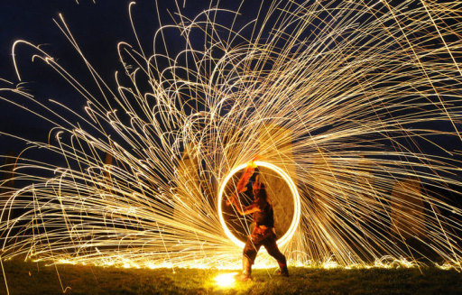 Fire show fire finale of fire performance scotland