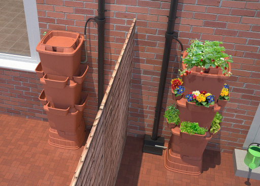 Rainwater terrace: Rainwater harvesting system.
