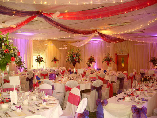 Ceiling swags and mood lighting