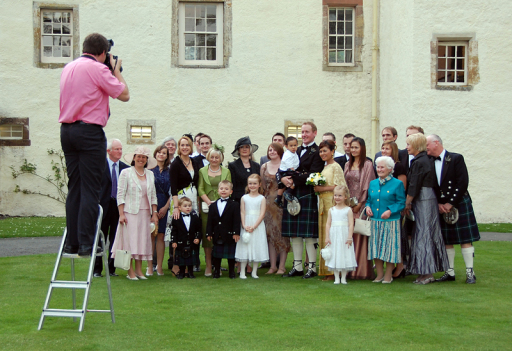 Mark Davey Photographing a Wedding Group
