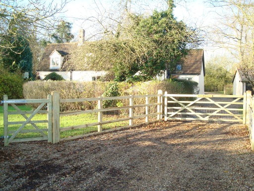 Entrance gates and post &amp; rail