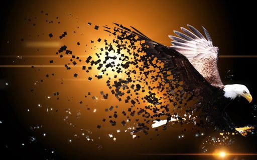 This effect of a partially shattered pixel effect image seem to be popular at the moment