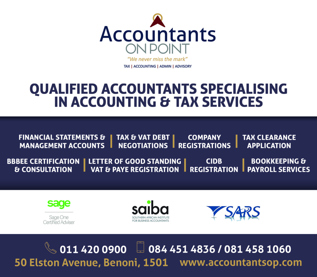 ACCOUNTANTS ON POINT 50 ELSTON AVENUE, BENONI, Johannesburg, Gauteng, 1501
