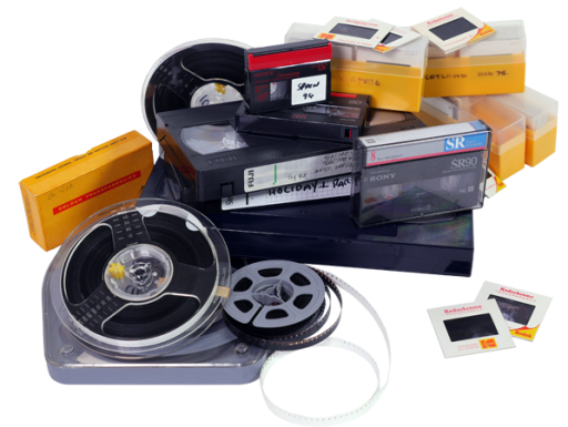 Film, Camcorder videotapes, slides and negative transfers