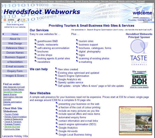 Herodsfoot Webworks website