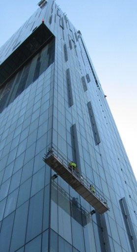 Commercial window cleaning using cradles - no building too big!