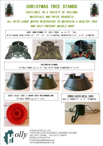 wide range of Christmas tree stands to suit all sizes of trees and all price ranges. All stands hold