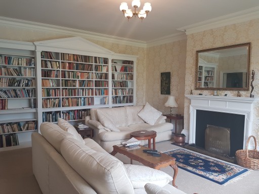 Interior decorating Wellington, Somerset. Lined walls and Sanderson wallpaper.