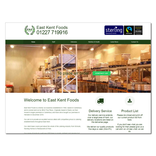 East Kent Foods Website Design by Blue Sky Creative Ltd