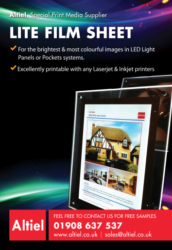 Lite Film Sheets for LED Light Panels / Pockets in Estate Agents