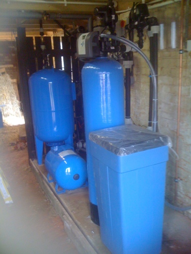 A waterwell install with pressure vessel