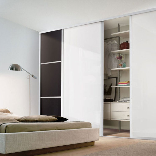 White and Black fitted bedroom wardrobe