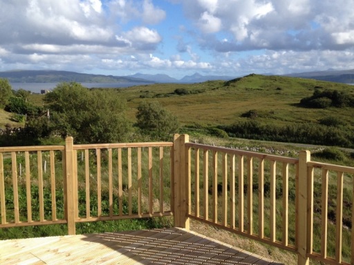 Decking with sea views