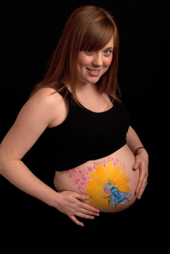 Beautiful Baby Bump painting by Fantoosh Face Art.
