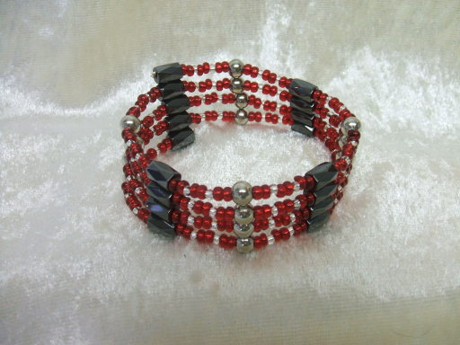 Magnetic Hematite Wrap Bracelet / Necklace ~ Red