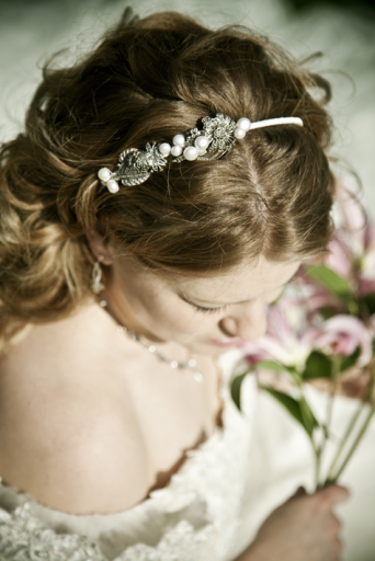 marcasite and fresh water pearl side tiara