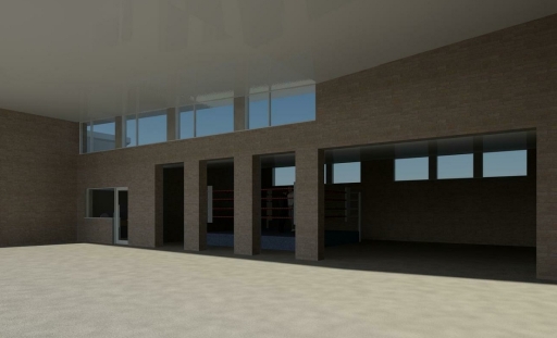 Internal arrangement of space within Hinton Community Centre, Hereford