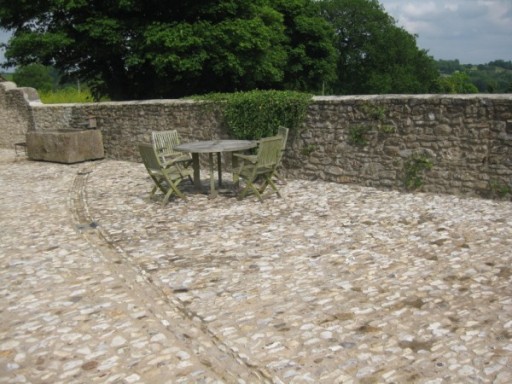 Broadhayes un-split flint used as cobbled flooring