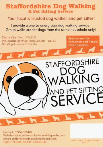 Staffordshire Dog Walking &amp; Pet Sitting Service