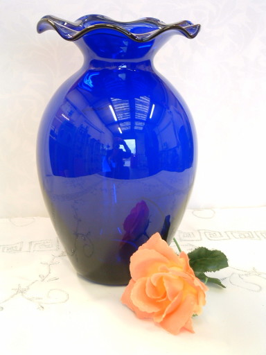 Hand Blown vase by Bristol Blue Glass South West