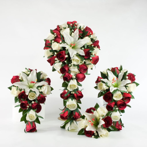 Red-Burgundy and Ivory Bridal Package