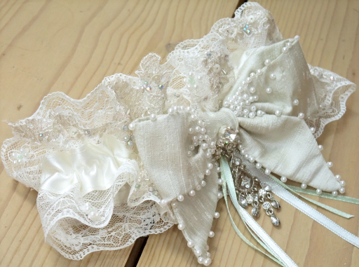 Lace Beaded Bridal Garter