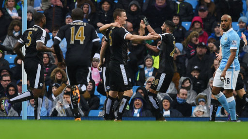 Leicester shock Man City to extend lead at the top