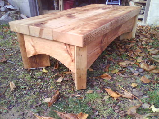 rustic, reclaimed timber coffee table