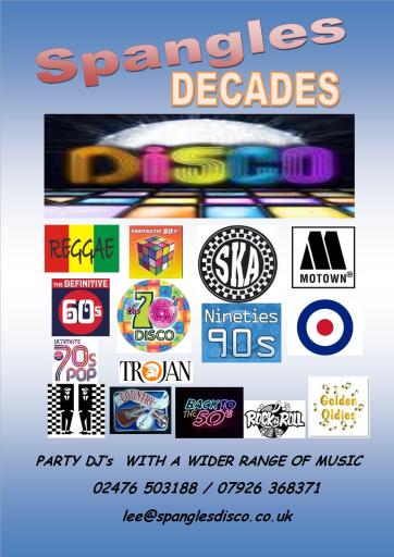 Spangles Decades mobile party disco Coventry